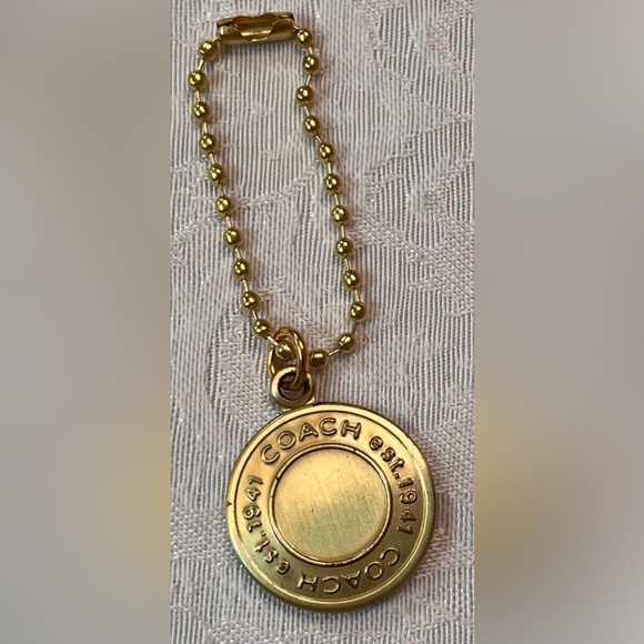 Coach Gold Medallion charm keychain 1” EUC - Picture 1 of 4